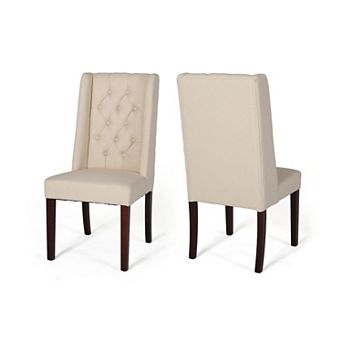 Merax Tufted Fabric Dining Chairs, 2 pc Set