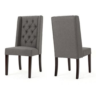 Merax Tufted Fabric Dining Chairs, 2 pc Set