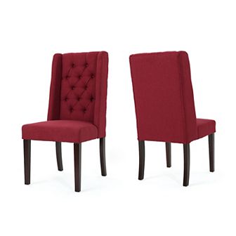 Merax Tufted Fabric Dining Chairs, 2 pc Set