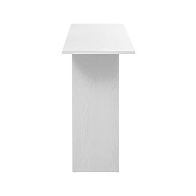 Merax Modern and Curved Design Ash Veneer Console Table with Shelf