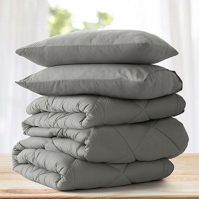 Lux Decor Collection All Season Down Alternative Microfiber Reversible Diamond Pattern Comforter Set