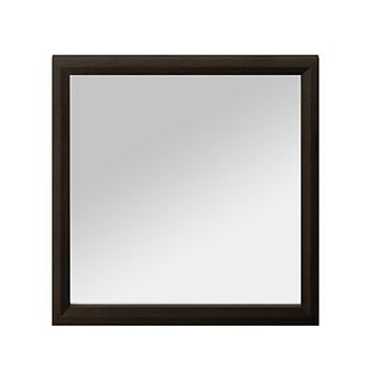 Versatile Square Vanity Mirror with Wood-Texture Frame