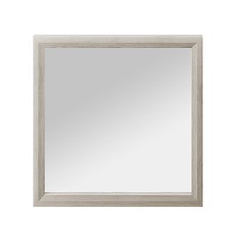 Versatile Square Vanity Mirror with Wood-Texture Frame