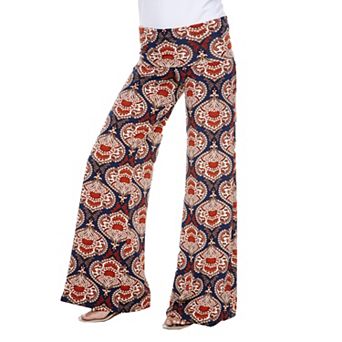 Women's Paisley Print Wide Leg Palazzo Pants