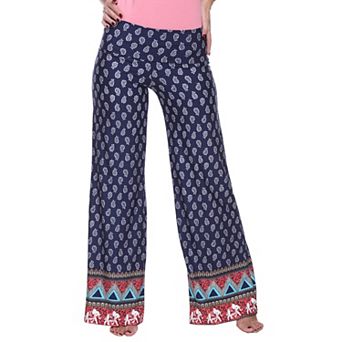 Women's Border Print Paisley Palazzo Pants