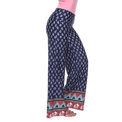 Women's Border Print Paisley Palazzo Pants