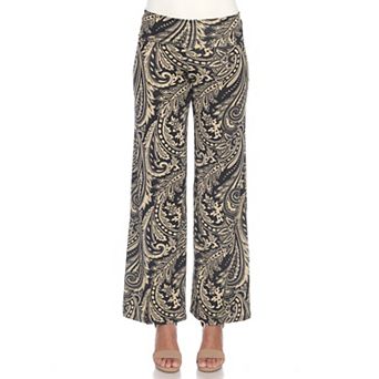 Women's Paisley Print Wide-Leg Palazzo Pants