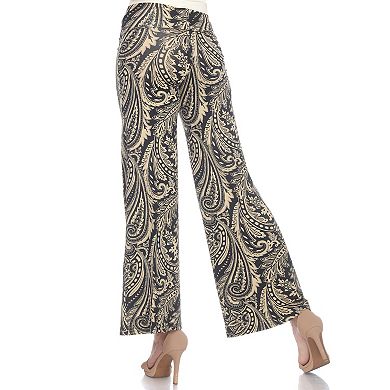 Women's Paisley Print Wide-Leg Palazzo Pants