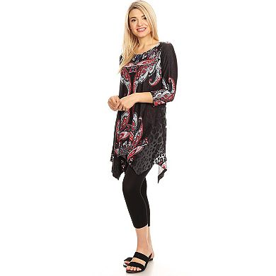 Women's Paisley Print Tunic Top