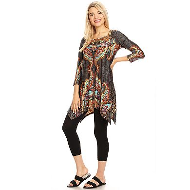Women's Paisley Print Tunic Top