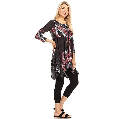 Women's Paisley Print Tunic Top