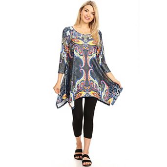 Women's Paisley Print Tunic Top