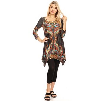 Women's Paisley Print Tunic Top