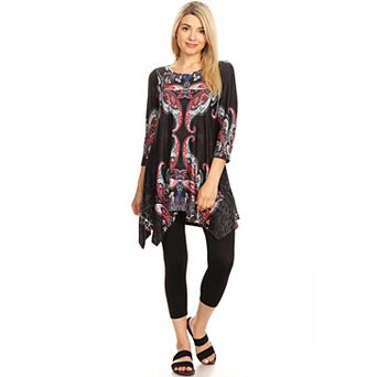 Women's Paisley Print Tunic Top