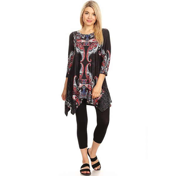 Paisley Printed Slit Front Tunic Top With Palazzo Set