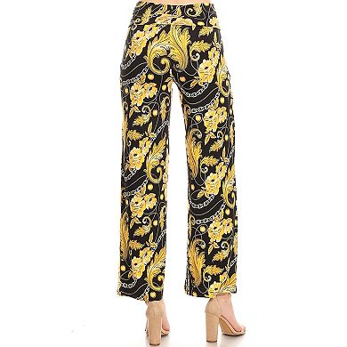 Women's Baroque Print Wide-Leg Palazzo Pants