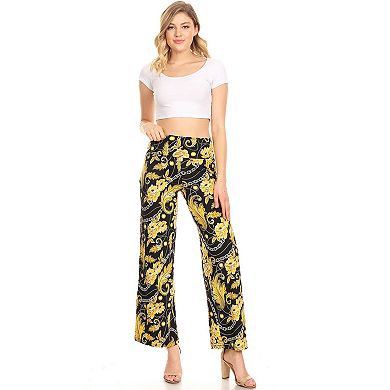 Women's Baroque Print Wide-Leg Palazzo Pants