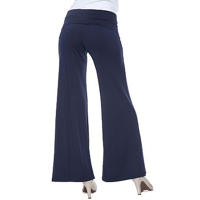 Women's Solid Wide Leg Palazzo Pants