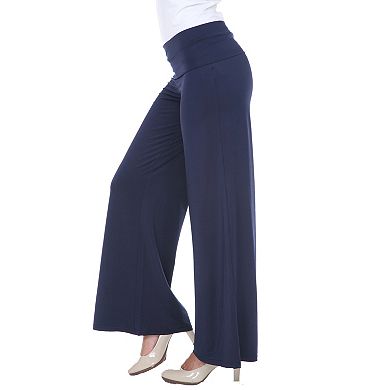 Women's Solid Wide Leg Palazzo Pants