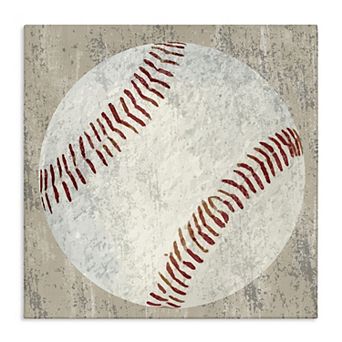 Stupell Home Decor Rustic Sports Baseball Canvas Wall Art