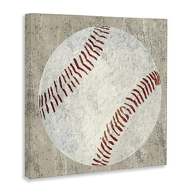 Stupell Home Decor Rustic Sports Baseball Canvas Wall Art