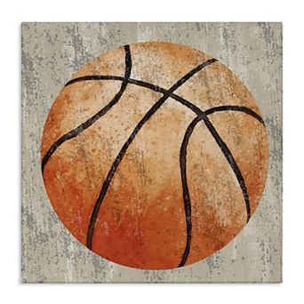 Stupell Home Decor Rustic Sports Basketball Canvas Wall Art