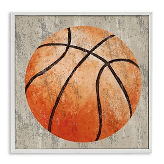 Stupell Home Decor Rustic Sports Basketball Framed Canvas Wall Art