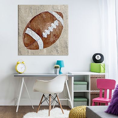 Stupell Home Decor Rustic Sports Football Canvas Wall Art