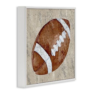 Stupell Home Decor Rustic Sports Football Framed Canvas Wall Art