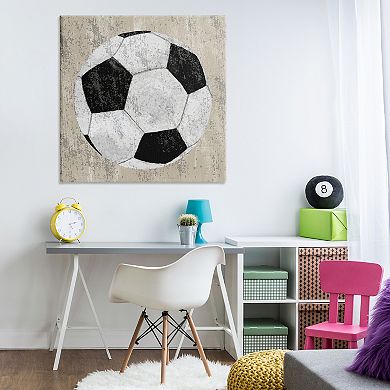 Stupell Home Decor Rustic Sports Soccer Ball Canvas Wall Art