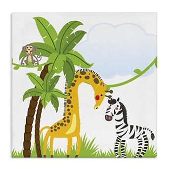 Stupell Home Decor Canvas Print Jungle Animals & Palm Trees