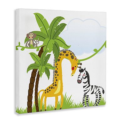 Stupell Home Decor Canvas Print Jungle Animals & Palm Trees