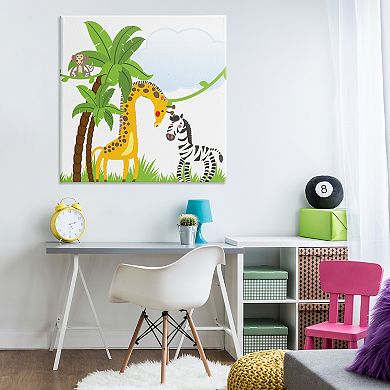 Stupell Home Decor Canvas Print Jungle Animals & Palm Trees