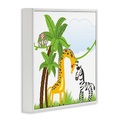 Stupell Home Decor Jungle Animals & Palm Trees Framed Canvas Wall Art