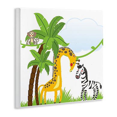 Stupell Home Decor Wood Print Jungle Animals & Palm Trees