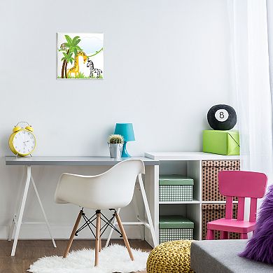 Stupell Home Decor Wood Print Jungle Animals & Palm Trees
