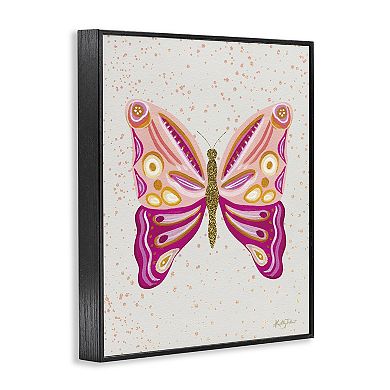 Stupell Home Decor Modern Glam Pink Butterfly Thin Framed Canvas Wall Art