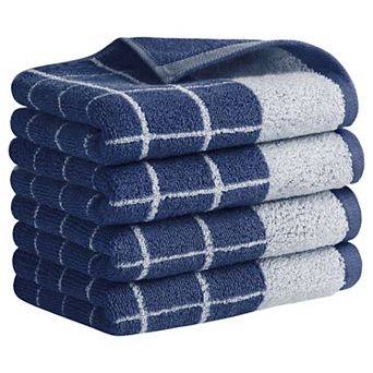 Checkered Hand Towels for Bathroom, Soft Pure Cotton Hand Towel, Farmhouse Home Towels 4 Pack
