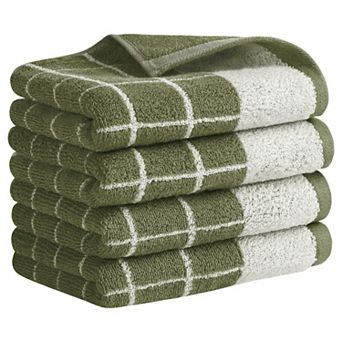 Checkered Hand Towels for Bathroom, Soft Pure Cotton Hand Towel, Farmhouse Home Towels 4 Pack