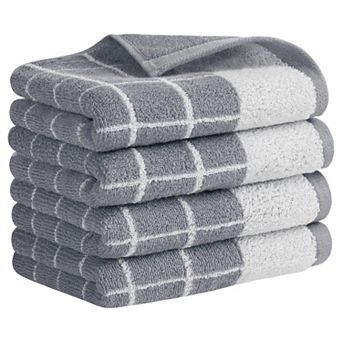 Checkered Hand Towels for Bathroom, Soft Pure Cotton Hand Towel, Farmhouse Home Towels 4 Pack