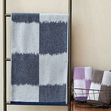 Pure Cotton Hand Towels for Bathroom, Color Block Decorative Hand Towel Set 2 Pack