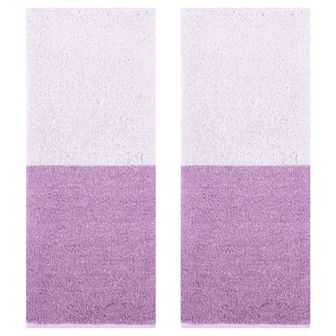 Pure Cotton Hand Towels for Bathroom, Color Block Decorative Hand Towel Set 2 Pack