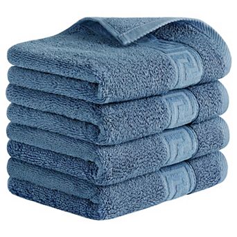 Cotton Hand Towels, 13" x 29" Solid Soft Absorbent Hand Towel for Bathroom, Kitchen 4 Pack