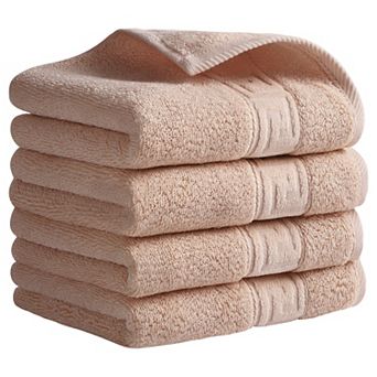 Cotton Hand Towels, 13" x 29" Solid Soft Absorbent Hand Towel for Bathroom, Kitchen 4 Pack
