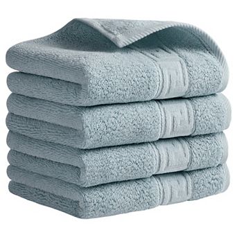 Cotton Hand Towels, 13" x 29" Solid Soft Absorbent Hand Towel for Bathroom, Kitchen 4 Pack