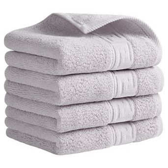 Cotton Hand Towels, 13" x 29" Solid Soft Absorbent Hand Towel for Bathroom, Kitchen 4 Pack