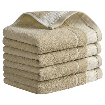 Hand Towels for Bathroom Set 100% Cotton Soft Absorbent Decorative Bathroom Towel 4 Pack