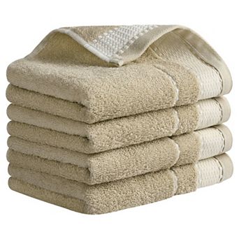 Hand Towels for Bathroom Set 100% Cotton Soft Absorbent Decorative Bathroom Towel 4 Pack