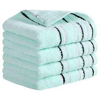 Hand Towels for Bathroom Cotton Striped Pattern Absorbent Soft Hand Towel 13" x 27" 4 pc