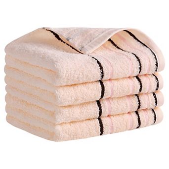 Hand Towels for Bathroom Cotton Striped Pattern Absorbent Soft Hand Towel 13" x 27" 4 pc